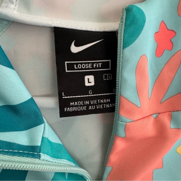 Nike Sportswear Jacket water Repel Floral Printed 1/4 Zip Kangaroo pocket L - Picture 12 of 14
